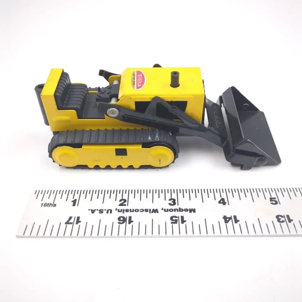 Vintage Tonka Dozer Loader Pressed Steel Yellow Black Construction Toy Tractor